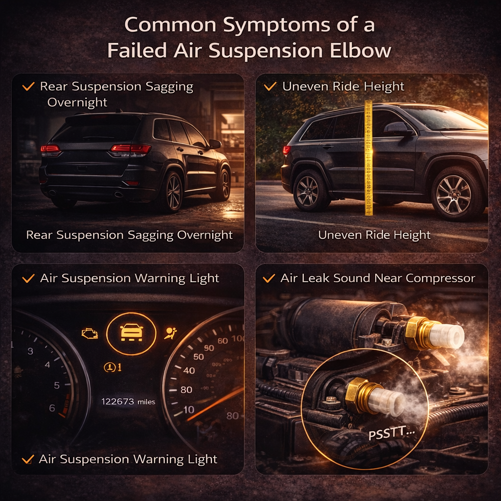 Air Suspension Elbow Repair Kit 68084809AA 68084809AB Compatible with Jeep Grand Cherokee WK2 – Brass Air Suspension Fitting Set