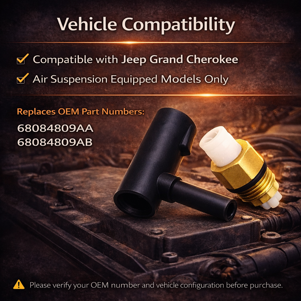 Air Suspension Elbow Repair Kit 68084809AA 68084809AB Compatible with Jeep Grand Cherokee WK2 – Brass Air Suspension Fitting Set
