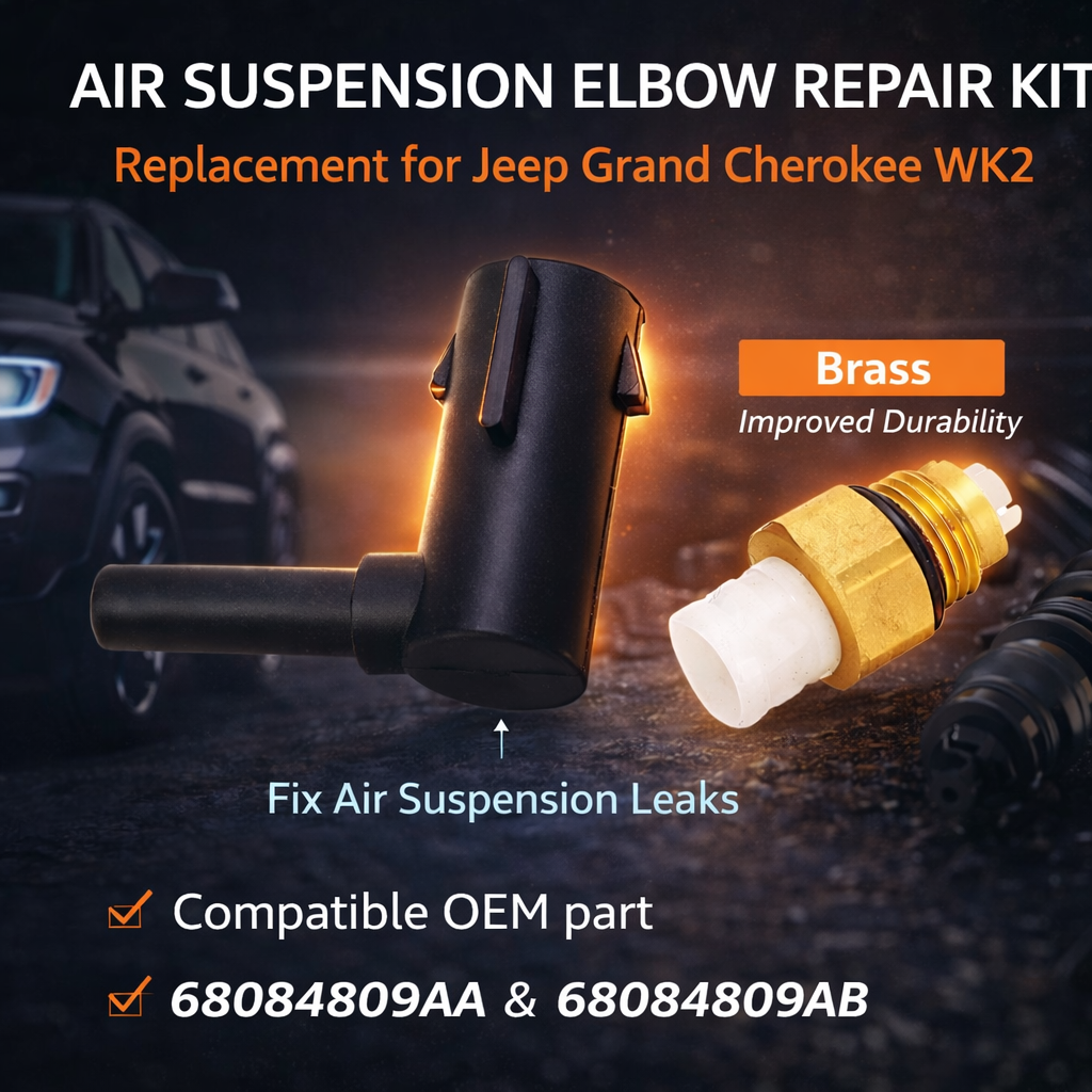 Air Suspension Elbow Repair Kit 68084809AA 68084809AB Compatible with Jeep Grand Cherokee WK2 – Brass Air Suspension Fitting Set